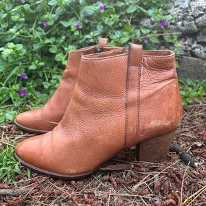 Madewell Cognac Brown Leather Ankle Boots